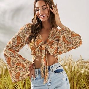 Paisley print top